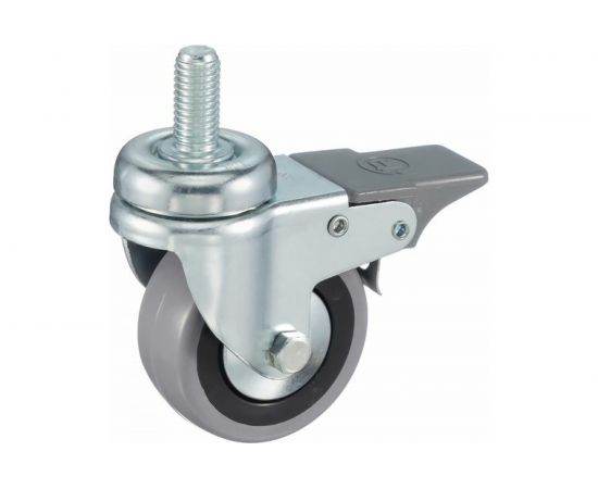 Колесо с вращающейся опорой, стержнем и передним тормозом (60 мм; 50 кг) Tellure rota 379102 – изображение 8