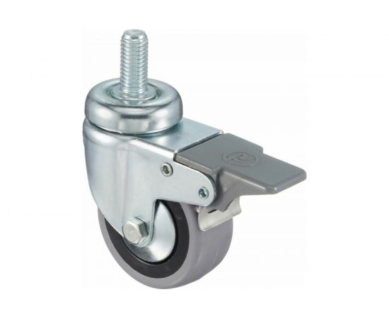 Колесо с вращающейся опорой, стержнем и передним тормозом (60 мм; 50 кг) Tellure rota 379102 – изображение 9