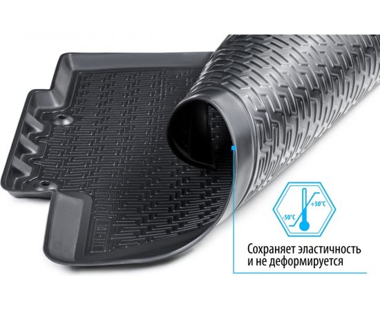 Передние коврики в салон автомобиля Rival для Lada Largus фургон, универсал (2 места) 2012-2021 2021-н.в., полиуретан, с крепежом, 2 шт., 16003003 – изображение 10