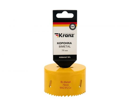 Коронка биметаллическая 79 мм KRANZ KR-92-0239 