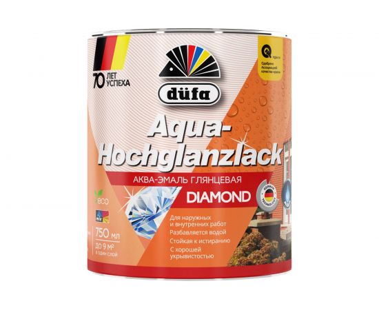 Эмаль Dufa AQUA-HOCHGLANZLACK аква глянцевая, белая 750 мл Н0000003469 