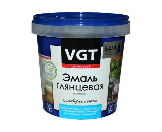 Универсальная эмаль VGT ВД АК 1179 супербелая глянц. 0,5 кг 11602220 