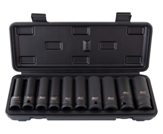 Набор ударных глубоких торцевых головок (10 шт; 10-24 мм; 1/2) KRAFT KT 702034 