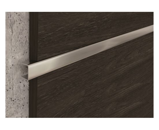 Профиль для плитки ЛУКА из нержавеющей стали бордюр-вставка, 10х25 мм, 2.7 м, полированный УТ000039789 