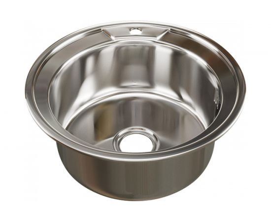 Мойка mixline круглая, 49х49х17 см, 0.6, выпуск 3 1/2, с сифоном 528182 