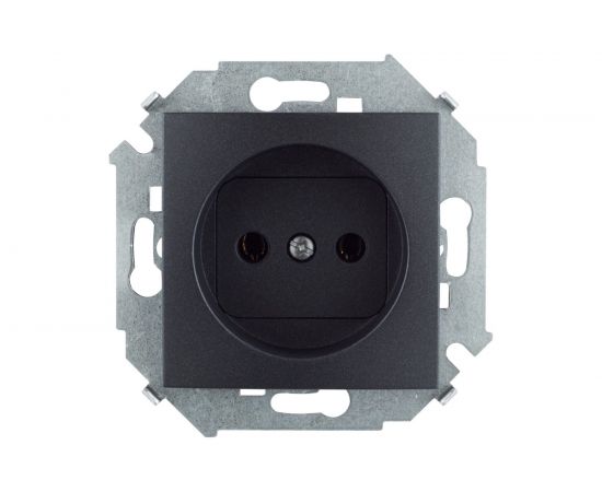 Розетка Simon без заземления, 16А, 250В, винтовой зажим, графит 1591431-038 