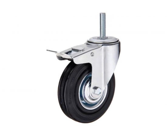 Колесо промышленное поворотное со стержнем и тормозом SCtb 42 (100 мм; 70 кг) А5 1000041 