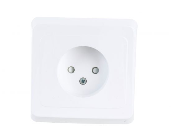 Розетка Schneider Electric 1-м СП Этюд 16А IP20 защитные шторки, без заземления, белая PC16-002B 