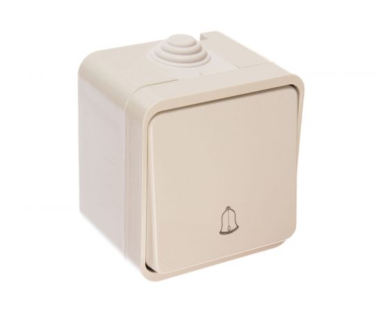 Одноклавишная кнопка звонка EKF Прага 10А IP44 белая EKZ10-026-10-44 