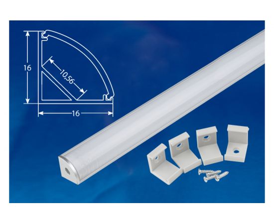 Профиль для светодиодной ленты Uniel с матовым экраном SILVER/FROZEN 200 POLYBAG UFE-K06 UL-00005028 – изображение 2