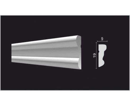 Стеновой молдинг Decor-Dizayn ударопрочный влагостойкий под покраску 19Х9Х2000 мм DD25 – изображение 2