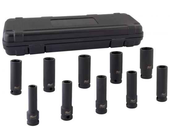 Набор ударных глубоких торцевых головок (10 шт; 10-24 мм; 1/2) KRAFT KT 702034 – изображение 2