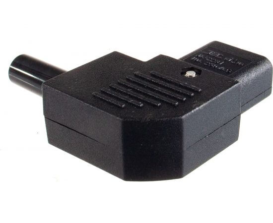 Кабельная розетка LANMASTER 10A, 250V угловая разборная, черная, LAN-IEC-320-C13/90 – изображение 2