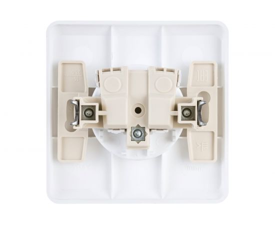 Розетка Schneider Electric 1-м СП Этюд 16А IP20 защитные шторки, без заземления, белая PC16-002B – изображение 2