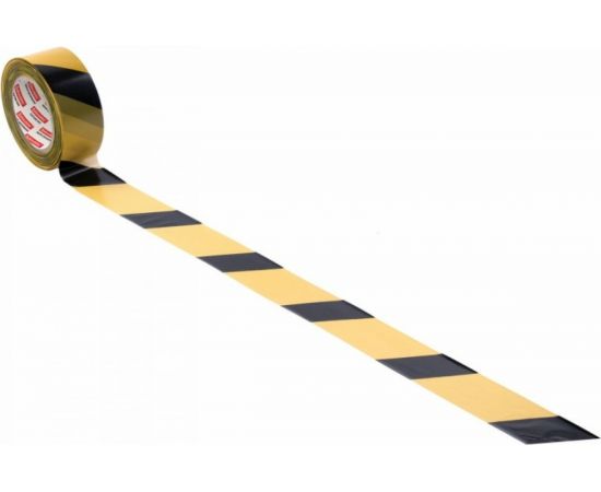 Сигнальная лента BRAUBERG Грандмастер, желто-черная, 50 мм х 200 м, основа полиэтилен 604891 – изображение 3