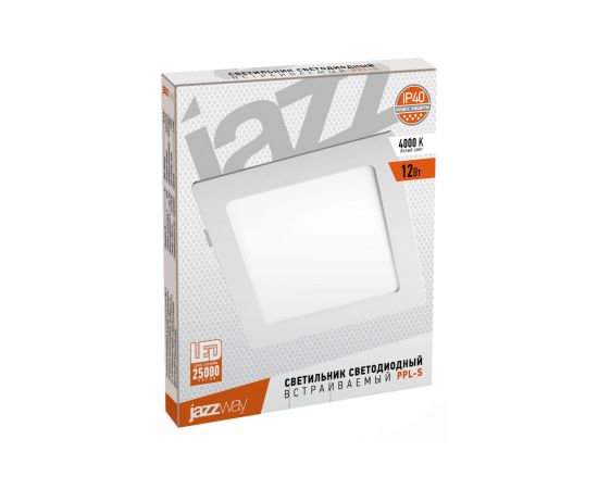 Встраиваемый светильник Jazzway PPL-S 12w 4000K IP40 WH 170мм квадратный 5008342A – изображение 3