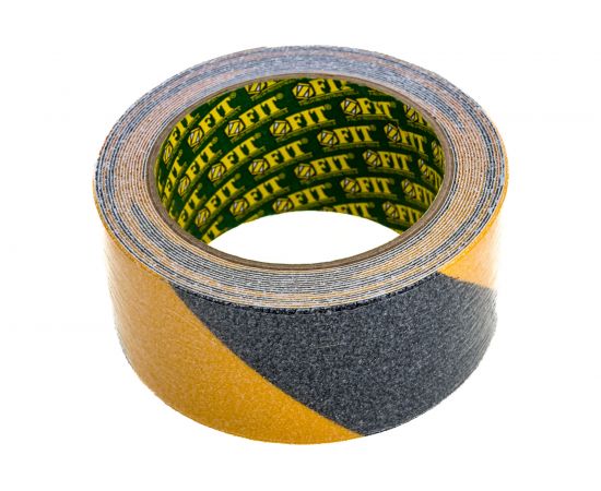Клейкая противоскользящая лента FIT черно-желтая, 50 мм х 5 м 11971 – изображение 3
