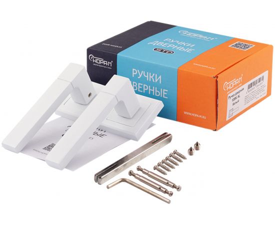 Дверная ручка НОРА-М 109К AL белый 17241 – изображение 4