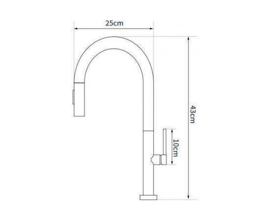 Смеситель для кухни SHIMIZU с выдвижным изливом и режимом душ Lux Black High-S pull smz 1006566 – изображение 4