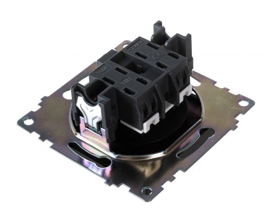 1-местная розетка STEKKER с защитной шторкой механизм без заземления, 10А, Катрин, GLS10-7109-05, черный 39609 – изображение 4