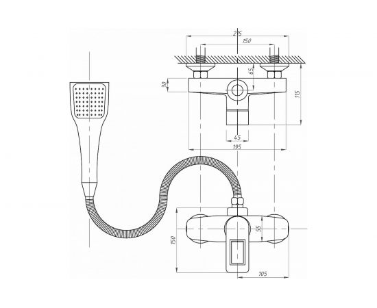 Смеситель для душа FAUZT тип См-ДшОНРШл, белый FZs-W17 – изображение 4