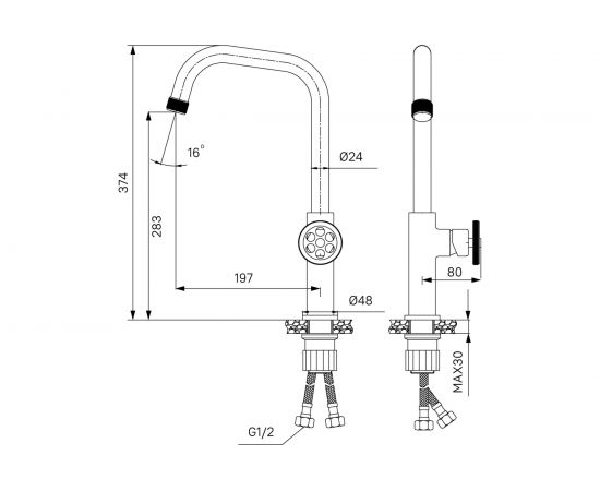 Смеситель для кухни IDDIS Grange черный GRABL00i05 – изображение 6