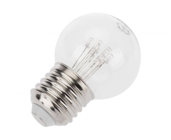 Светодиодная лампа-шар для украшения NEON-NIGHT диаметр 45 мм, цоколь e27, 6 LED, 1 Вт белая 405-125 – изображение 6