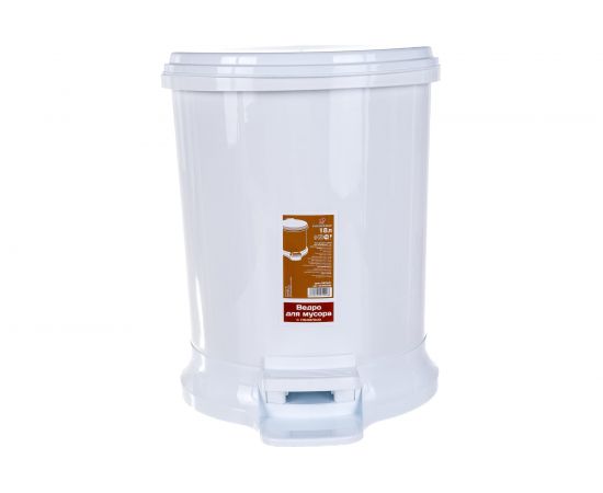 Мусорное ведро с педалью Элластик-Пласт 18 л, белый, ЭП 944998 