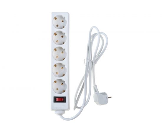 Удлинитель ExeGate EC-5-1.8W 5 евро с заземлением, 1.8м, выключатель с подсветкой, белый 279361 