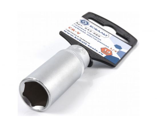 Глубокая торцевая головка КОБАЛЬТ 1/4, 14мм, Cr-V 643-989 