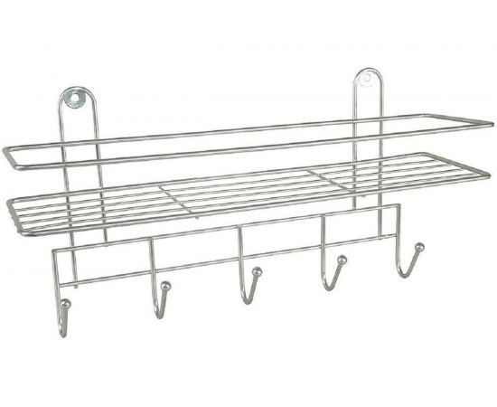 Полка для ванной Rosenberg прямая, с 5 крючками RUS-385015 