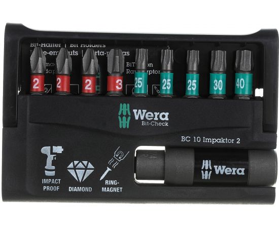 Набор насадок и держателей Wera Импактор 8751/67 -9/IMP DC 25 мм BITS WE-057682 