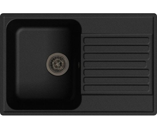 Мойка GRANFEST QUARZ GF-Z 78 чаша+крыло 740x480 черный 444920 