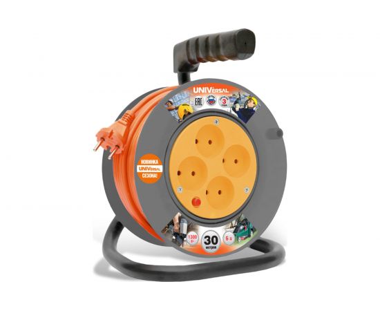 Силовой удлинитель термо ПВС 2*0,75 30м UNIVersal У6-014 9632059 