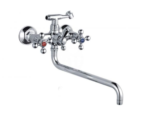 Смеситель для ванны LEDEME длинный излив, с шаровым переключателем, керамика L2619-2 805962 