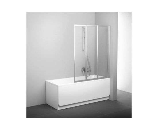 Перегородка (шторка, ширма) на борт ванны складная Ravak VS3-100 профиль белый, полистирол 795P010041 00000017955 