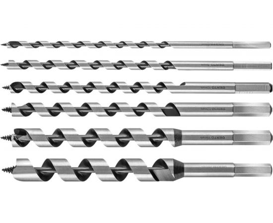 Сверла спиральные по дереву 6 шт, 230 мм VERTO 60H800 