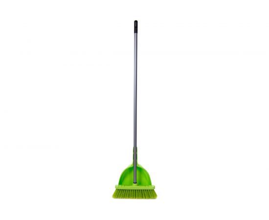Набор для сухой уборки InLoran щетка с совком, ручка 110 см, салатовый MSO-104SL – изображение 2