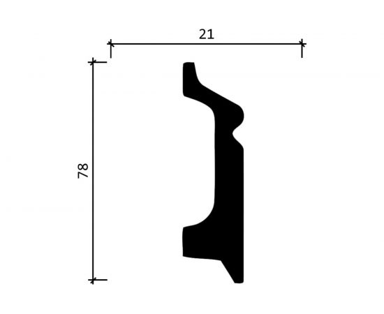 Напольный плинтус Decor-Dizayn ударопрочный влагостойкий под покраску 78Х21Х2000 мм DD122 – изображение 2