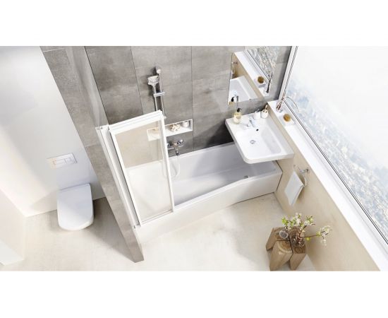 Перегородка (шторка, ширма) на борт ванны складная Ravak VS3-100 профиль белый, полистирол 795P010041 00000017955 – изображение 3