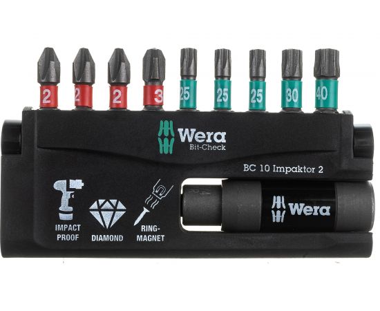 Набор насадок и держателей Wera Импактор 8751/67 -9/IMP DC 25 мм BITS WE-057682 – изображение 3