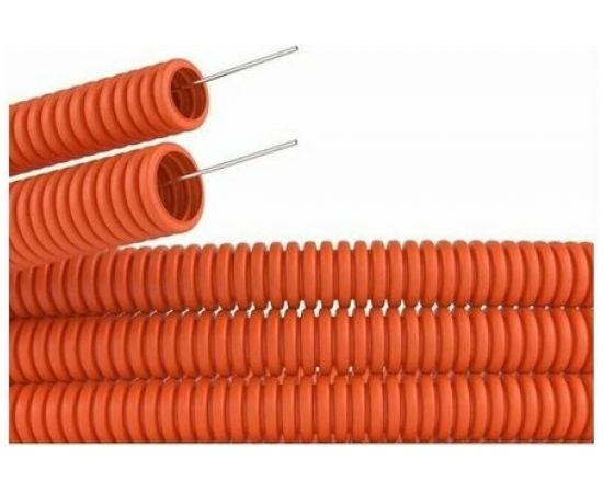 Гибкая гофрированная труба ПНД ZITEG d25 мм с протяжкой, цвет оранжевый, 50м 7930108870379 – изображение 3