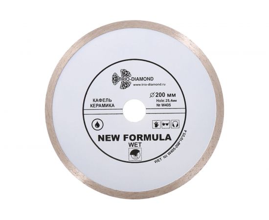 Диск алмазный отрезной Сплошной New Formula (200х25.4 мм) TRIO-DIAMOND W405 – изображение 3
