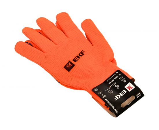 Рабочие утепленные перчатки EKF Professional ТОЧКА ЗИМА с ПВХ-покрытием 7 класс, 10 размер pe7ac-10-pro – изображение 4