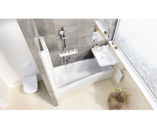 Перегородка (шторка, ширма) на борт ванны складная Ravak VS3-100 профиль белый, полистирол 795P010041 00000017955 – изображение 4