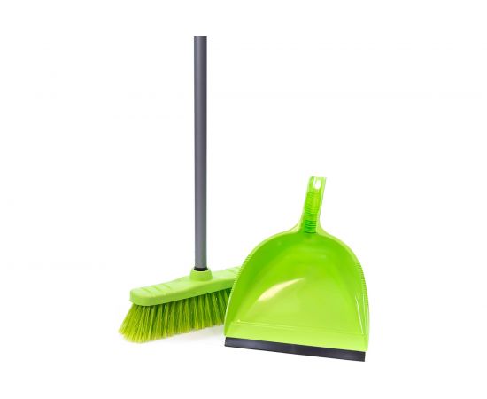 Набор для сухой уборки InLoran щетка с совком, ручка 110 см, салатовый MSO-104SL – изображение 4