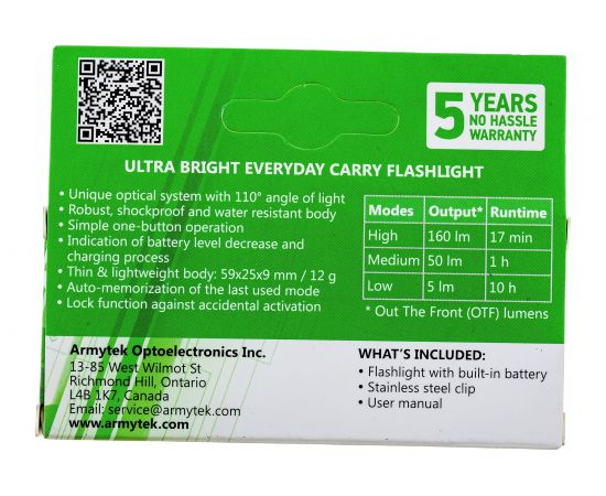 Фонарь Armytek Zippy Зеленый F06001GR – изображение 4