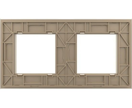 Рамка для розетки LIVOLO 2 поста, цвет золотой, стекло BB-C7-SR/SR-13 – изображение 4