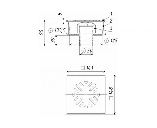 Трап Татполимер ТП-102.50-150VSDs ПП 50 вертикальный выпуск 12147 – изображение 5
