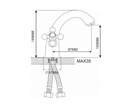 Смеситель для раковины Maxonor бронза MN1019-4 – изображение 6